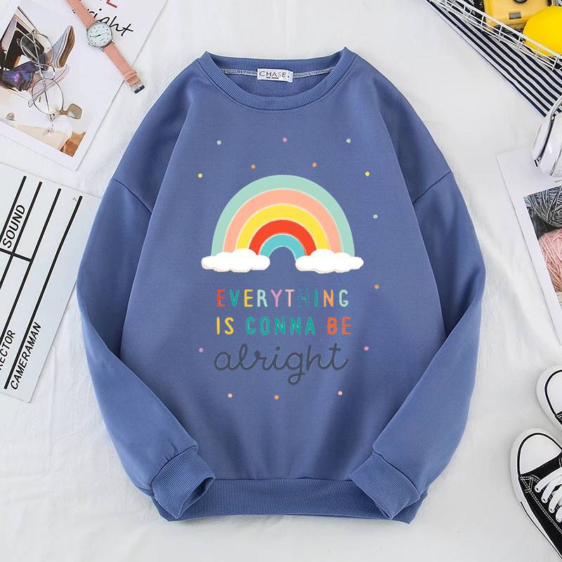 Be Alright Sweater Wanita Oversize Bahan Fleece M - XXL