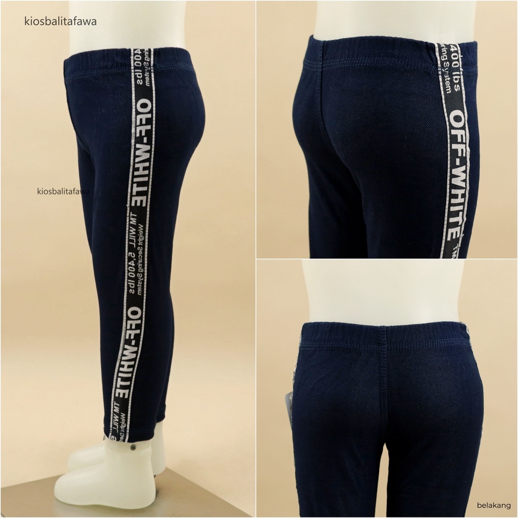 Jegging LIST Uk. 1-2 Tahun / Legging Jeans Stripe Anak Celana Panjang Polos Leging Denim Import