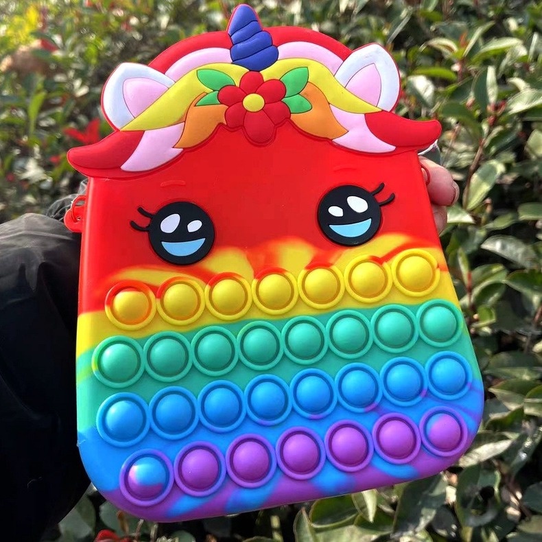 【MUAT HP】GROSIR JUMBO BESAR TAS ANAK POPIT JELLY / TAS POP IT ANAK SELEMPANG UNICORN / TAS POP IT ANAK JUMBO