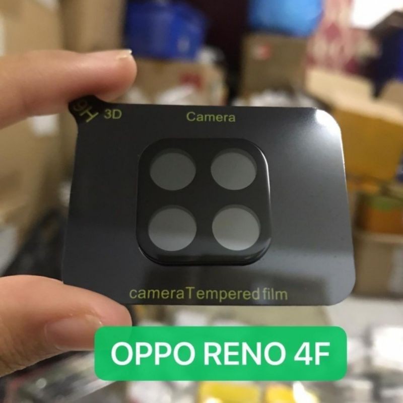 Oppo Reno 4F Anti Gores Camera Full Frame 3D Black Screen Guard Protector Temper Glass Kamera