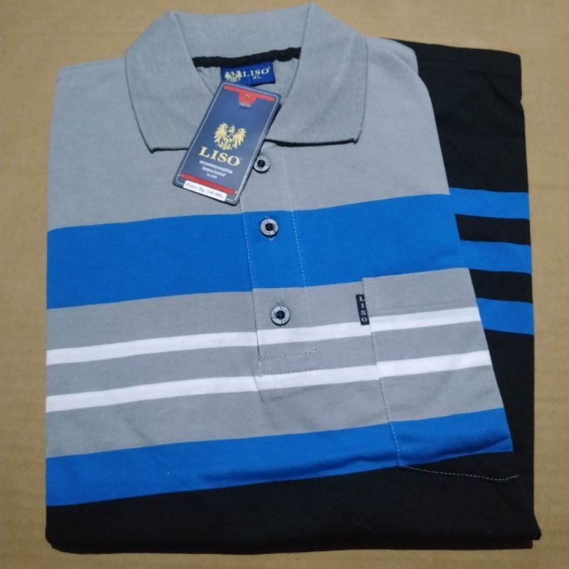 (BISA COD) KAOS KERAH PRIA POLO STRIP SALUR GARIS2