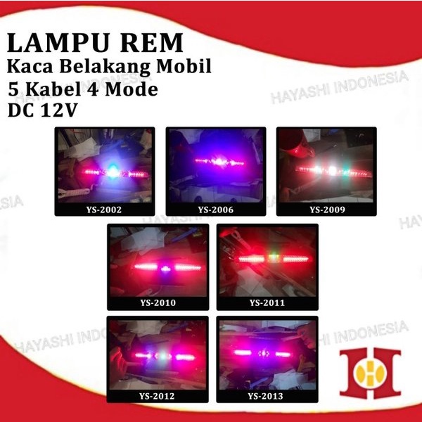 Lampu Rem Stop Belakang LED Brake Light Mobil Bis Truk Tempel Kaca