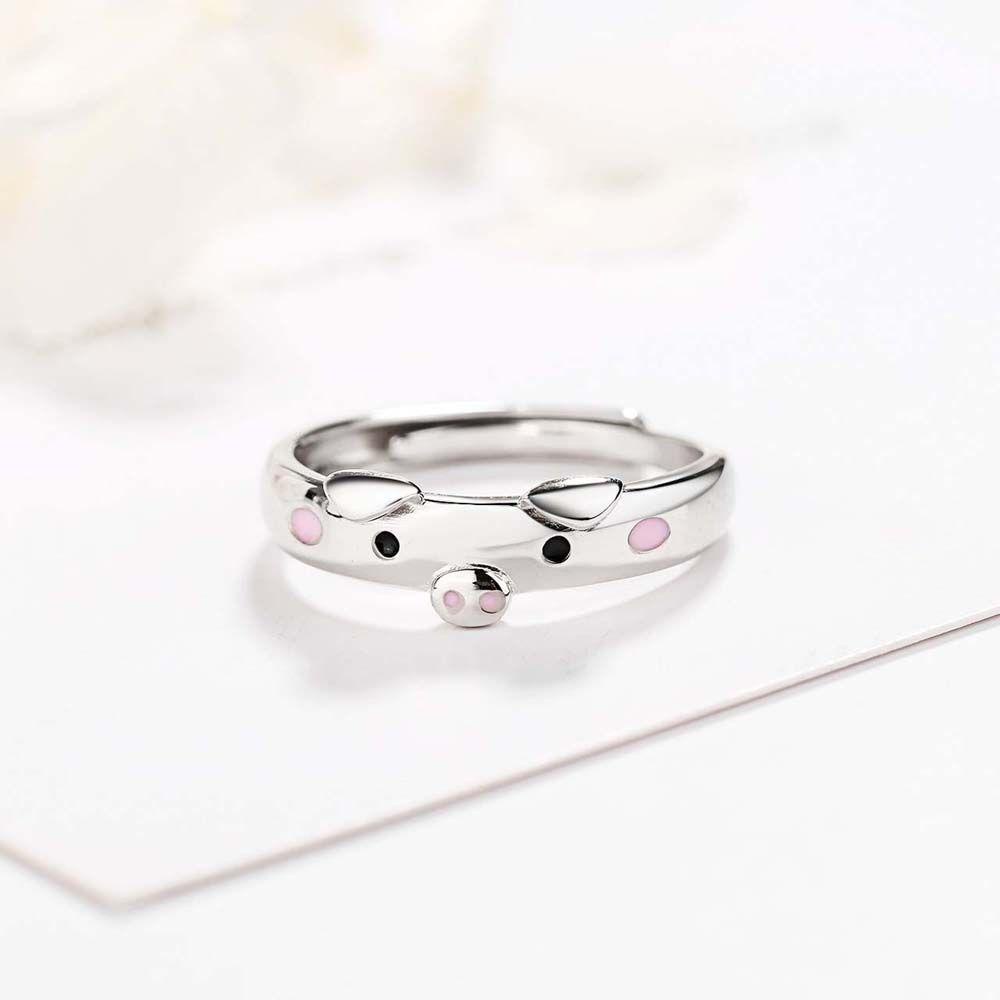 Mxbeauty Pembukaan Cincin Indah Beruntung Pink Piggy 1pc Enamel Hadiah Untuk Wanita Kekasih Perhiasan