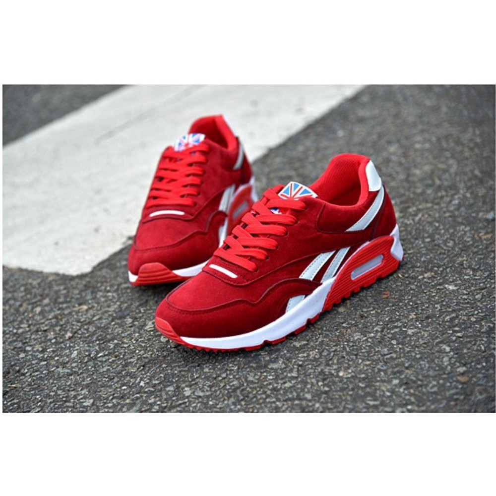 Sepatu Sneakers Pria Ground Max - Merah Fashion Korea Berkualitas