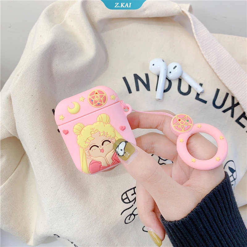 Casing Soft Case Silikon Motif Kartun Sailor Moon Untuk AirPods 1 / 2 / 3 pro