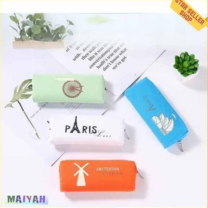 

Tempat Pensil Kosmetik tempat alat tulis kotak case pencil make up - Orange