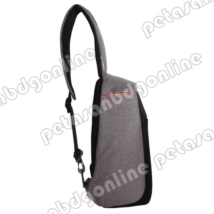 PTS -Tas Selempang Anti Maling Casual Anti Theft Slingbag With - Dark Grey Chest Bag