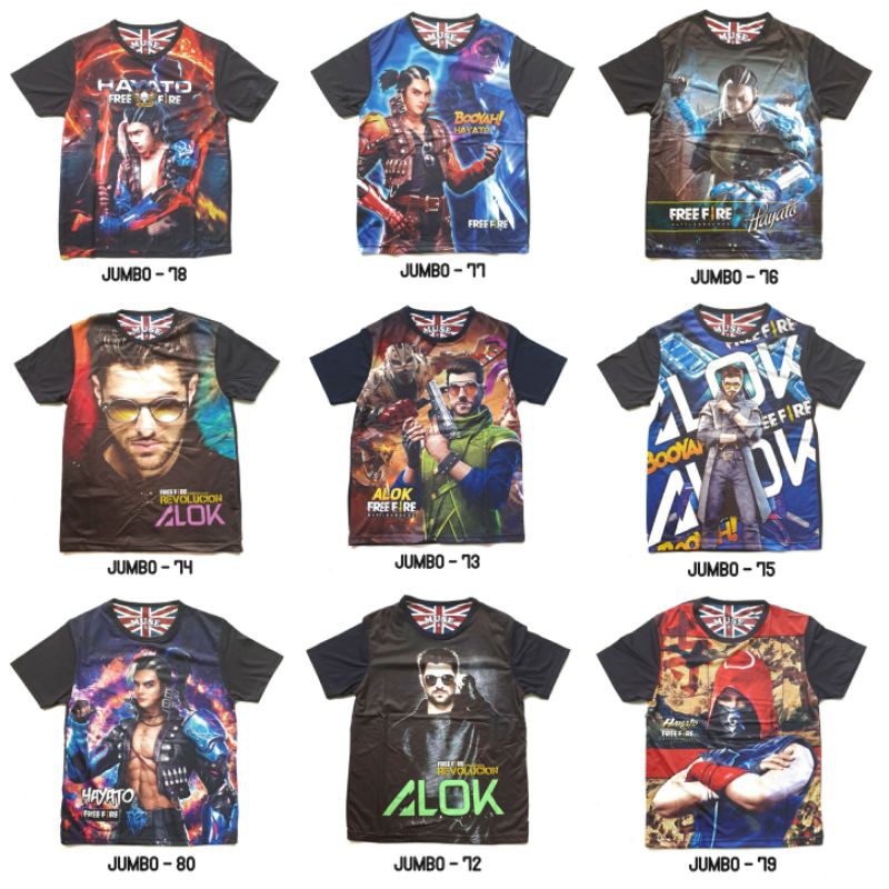 FURO Jumbo Kaos Anak Laki size 16 18 20 Superhero Free Fire