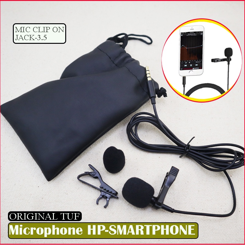 MIC HP MIK YOUTUBER MICROPHONE CLIP ON FOR SMARTPHONE MIKROFON JEPIT