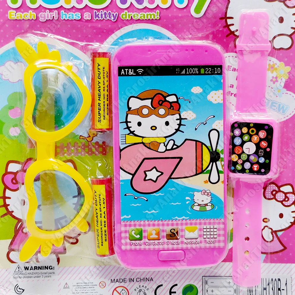 Hp Jam Tangan Kacamata Karakter Mainan Telepon Princess Frozen Hello Kitty Spiderman Cars