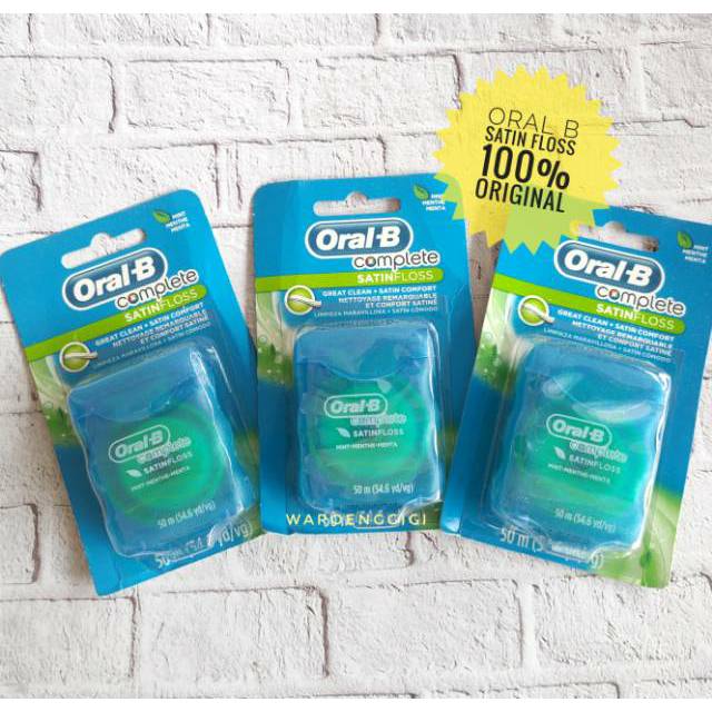 Oral B SATIN FLOSS 50m Dental Floss Benang Gigi Oral B