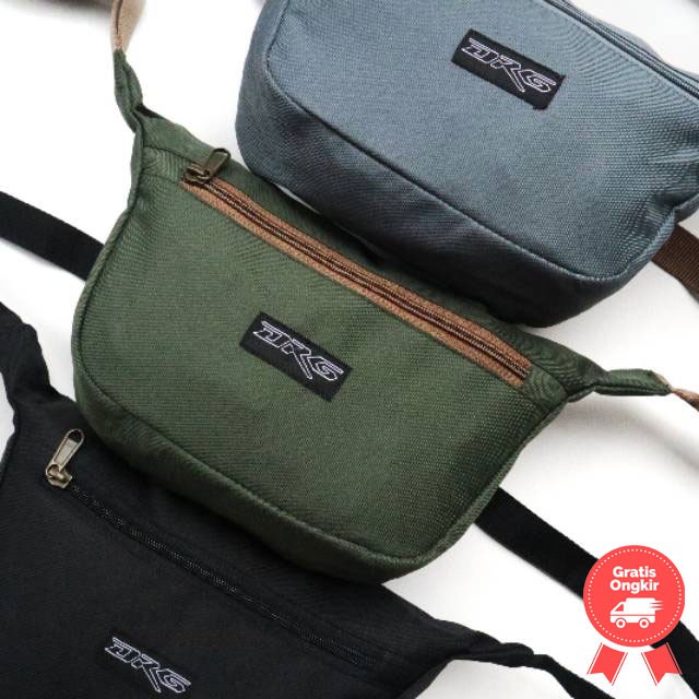 Tas Selempang Sling Bag Shoulder Pouch Clutch Dopp Pinggang Slempang Pria Wanita Cowok Cewek Murah