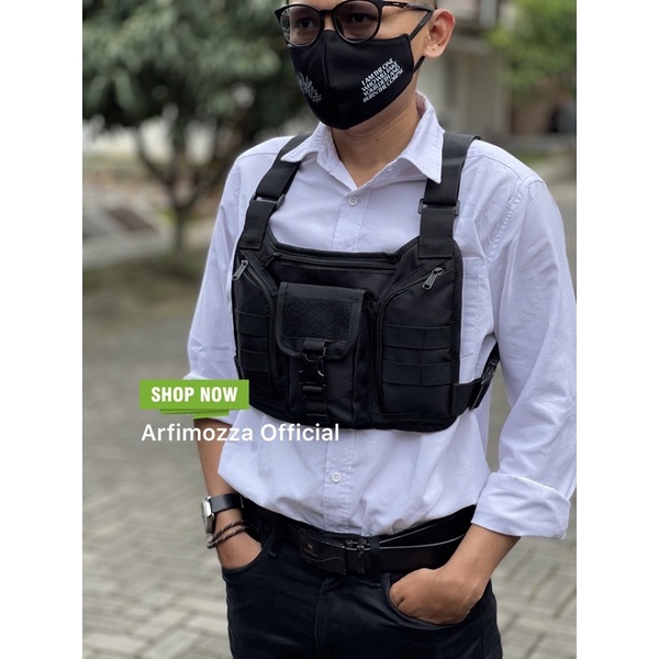 TAS DADA PRIA TERBARU CHEST RIG BAG ORIGINAL NEISDA BLACK V5