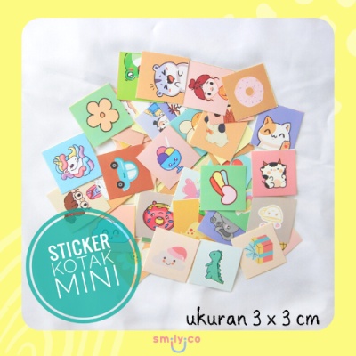 

[Minimal 40pcs] Stiker Kotak Kecil Stiker Segel Stiker Murah Stiker Korea Stiker Mini Stiker Laptop Aesthetic - Random