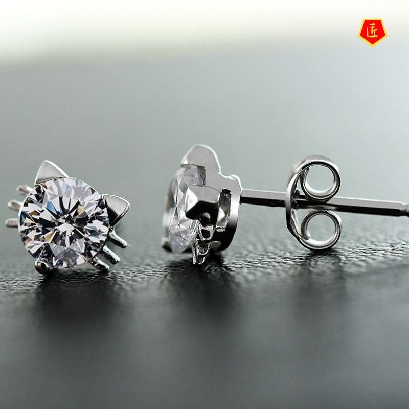 [Ready Stock]Korean Style Cute Cat Elf Stud Earrings Fashion