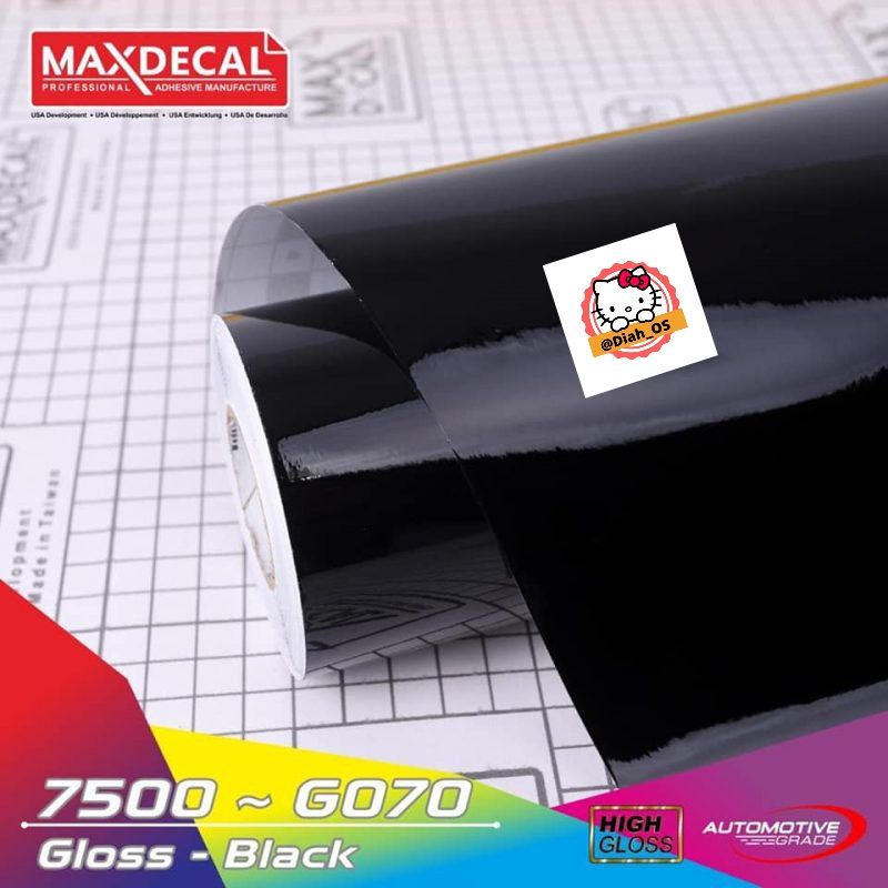 STICKER VINYL MAXDECAL BLACK GLOSSY-SKOTLET MAXDECAL HITAM GLOSSY