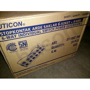 UTICON ST1682SW  - Extension Stop Kontak 6 Lubang 1.5 Meter dengan individual switch