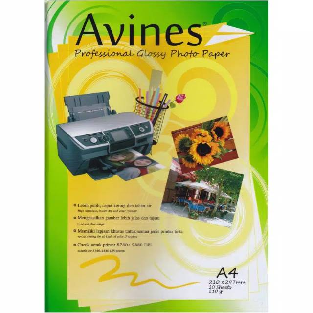 

Avines photo paper glossy 210gsm-20lbr