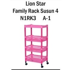 rak susun roda serbaguna lion star , rak multifungsi untuk salon , rak baju plastik , rak plastik