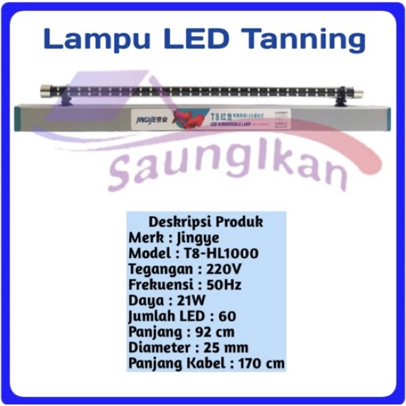 Lampu LED TANNING JINGYE T8 HL 1000 Red Arwana Arowana Aquarium 100 cm