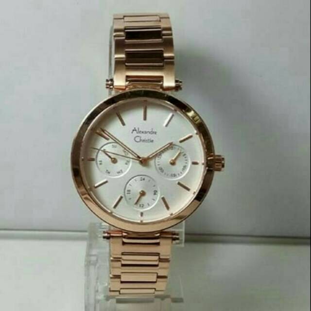 JAM TANGAN WANITA ALEXANDRE CHRISTIE 2700 AC CEWE ROSEGOLD WHITE