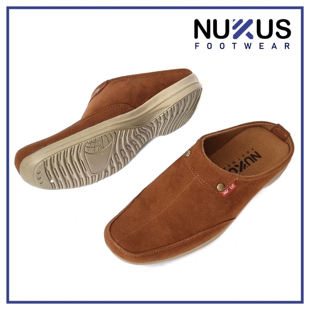 Sandal Selop Pria Slop Bustong Pria Nukus Coklat Muda - SL FDY 01