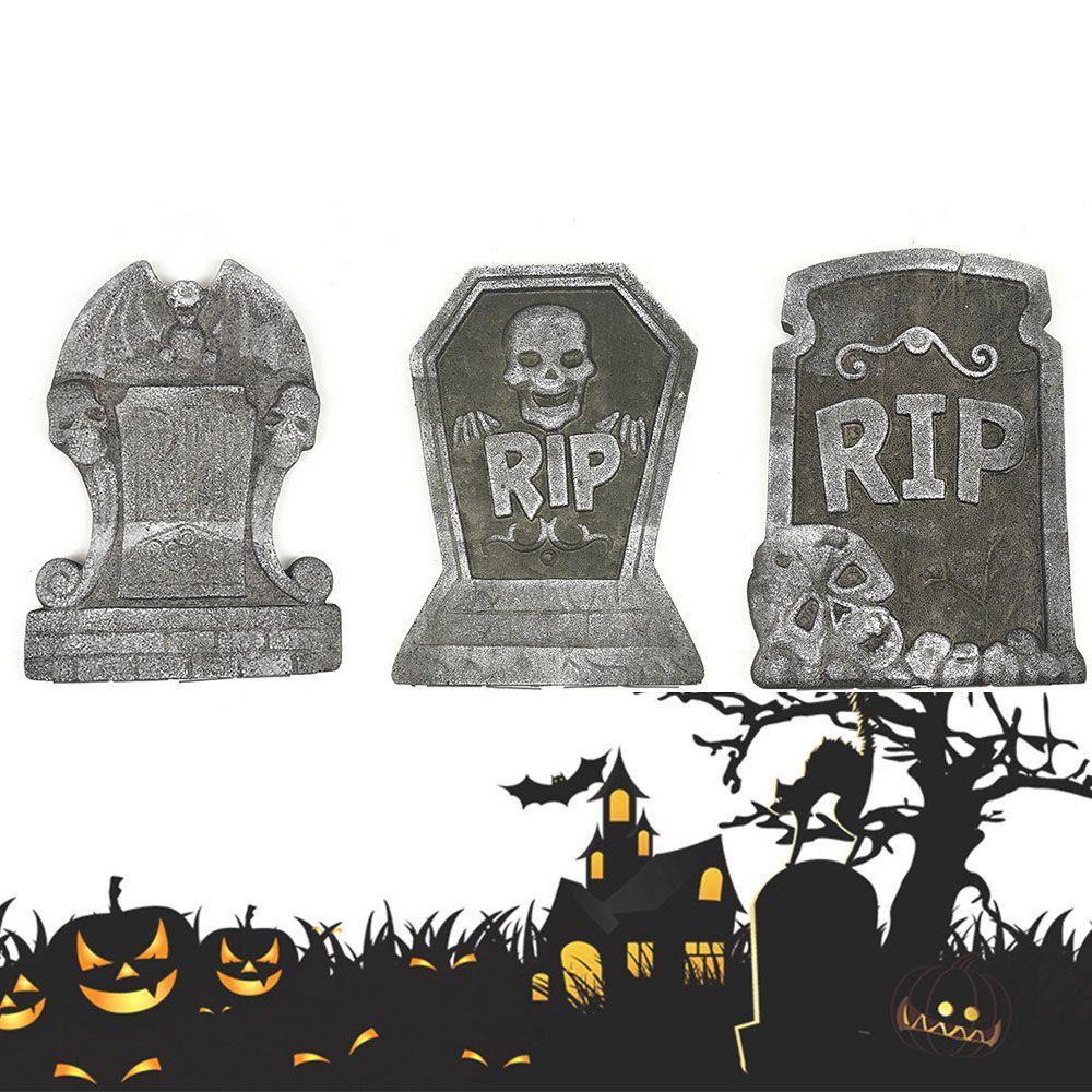 Properti Halloween Tombstone Bentuk Laba-Laba Bahan Foam