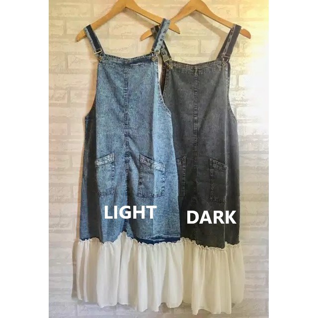 LALA OVERALL JEANS WASH SNOW || SUSPENDER DAPAT DIATUR/ GBM