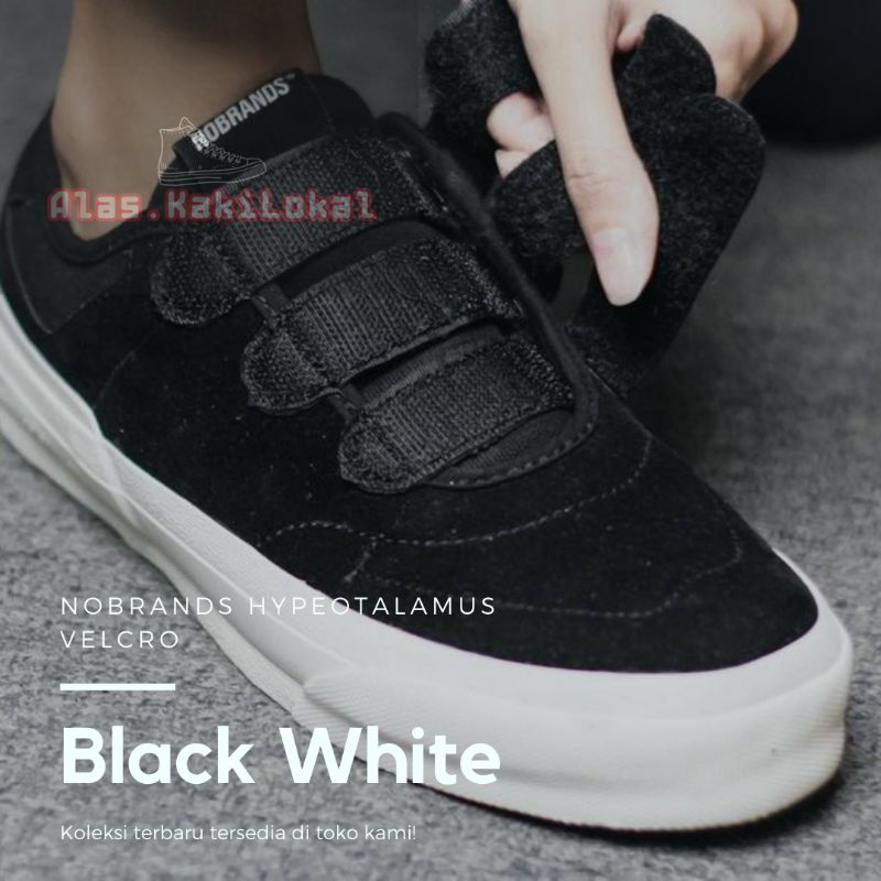 Sepatu Nobrands Footwear Hypeotalamus Velcro Black White