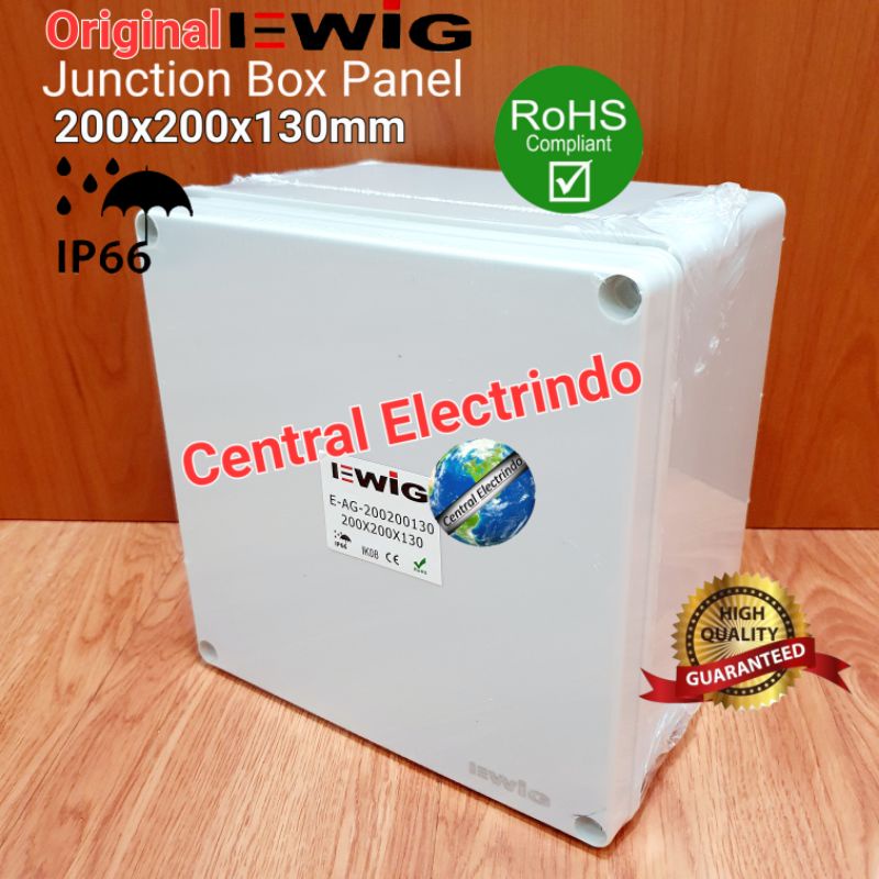 Junction Box AG 200×200×130mm Box Panel Plastik ABS EWIG Polos IP66.