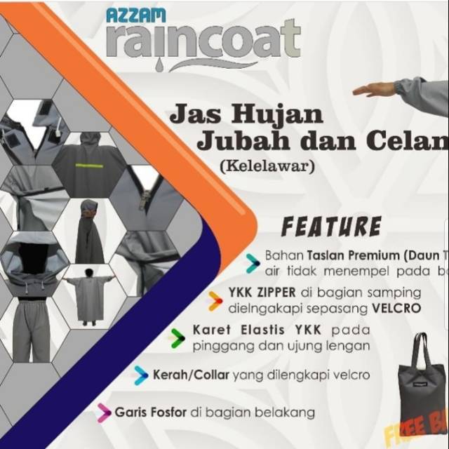 JAS HUJAN JUBAH KELELAWAR by Azzam Raincoat Solo