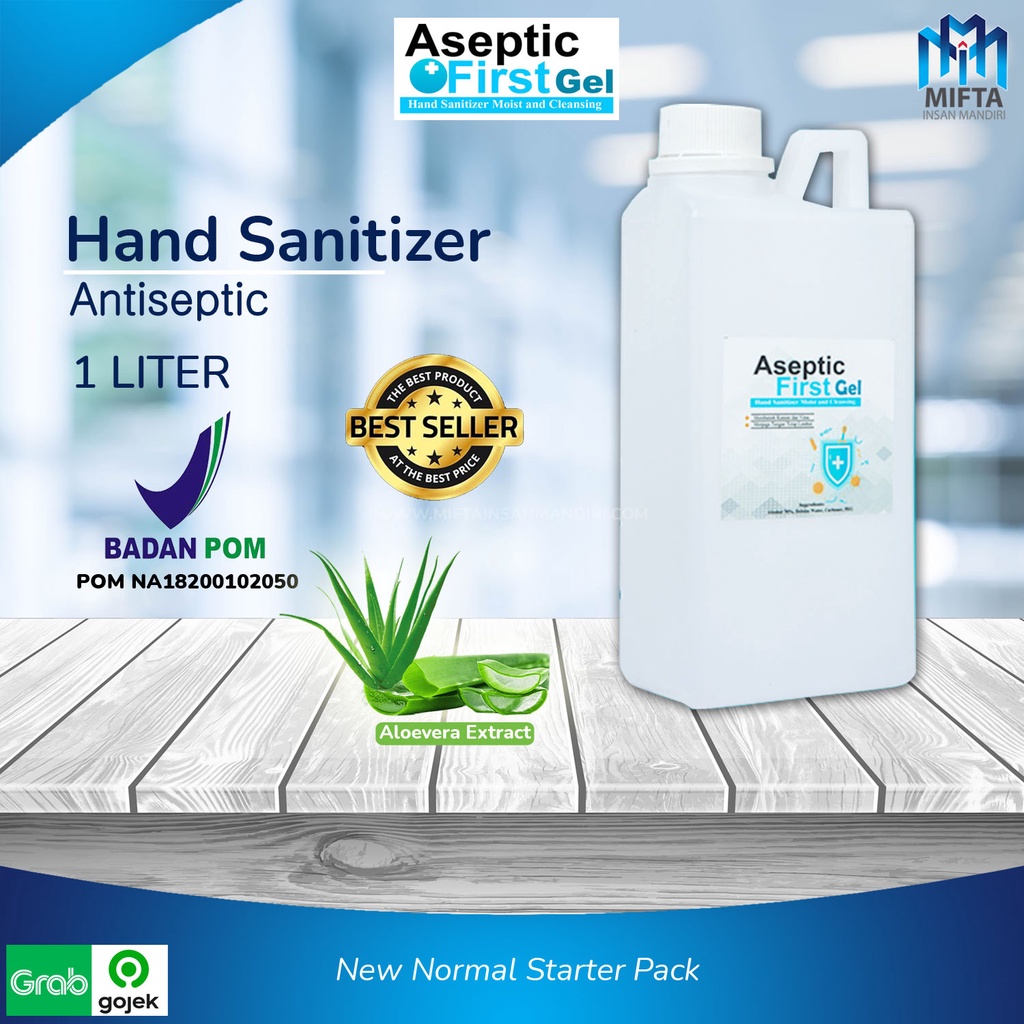 HAND SANITIZER GEL 1 LITER / ASEPTIC FIRST GEL 1000ML / HAND SANITIZER