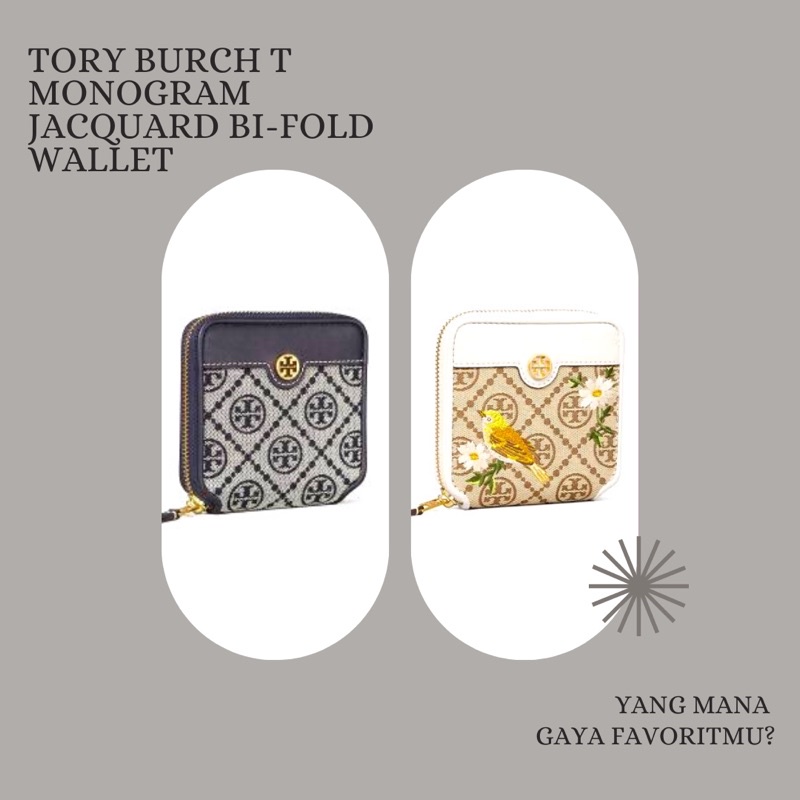 TORY BURCH T MONOGRAM JACQUARD BI-FOLD WALLET