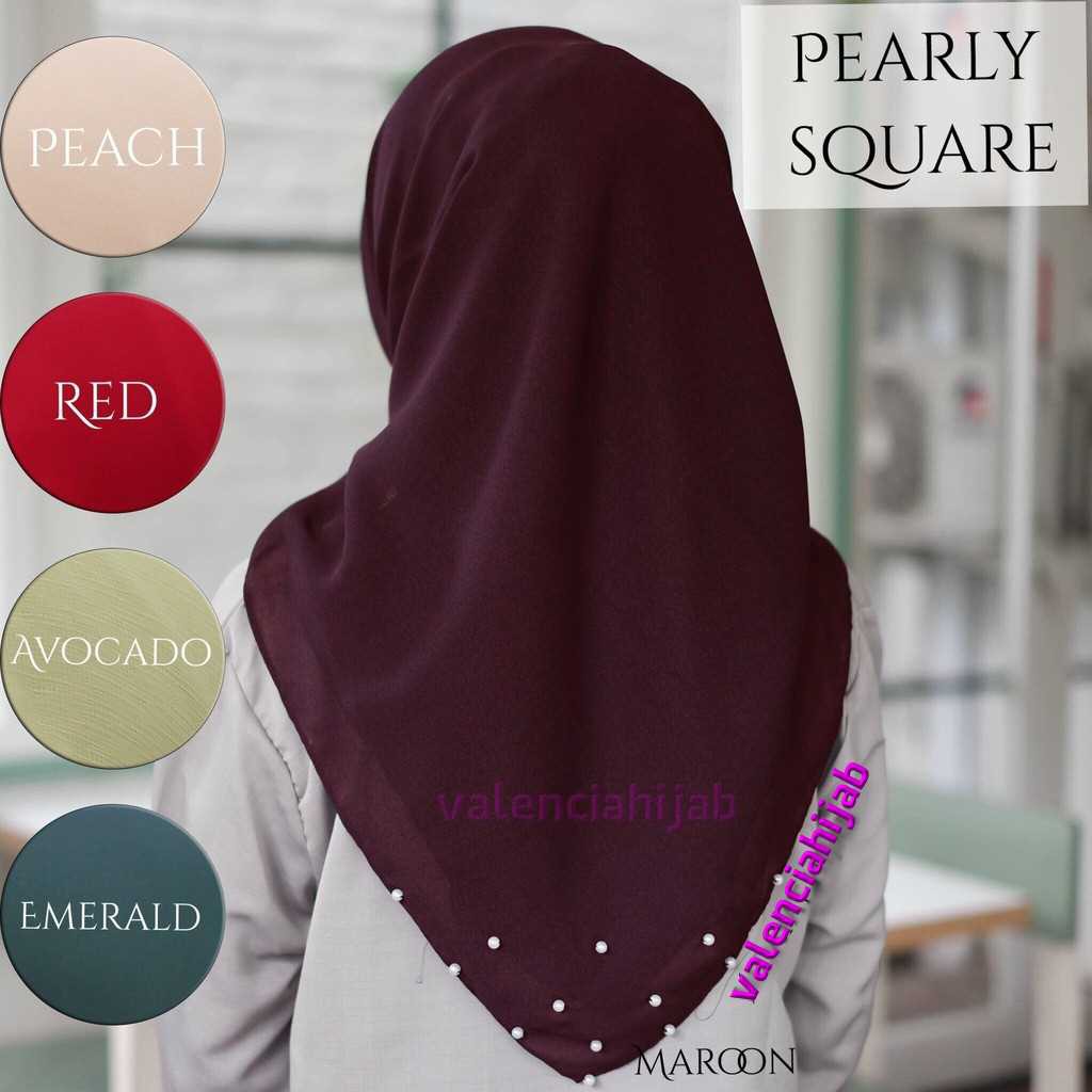 Hijab/Jilbab/kerudung segiempat Pearly Mutiara VALENCIA