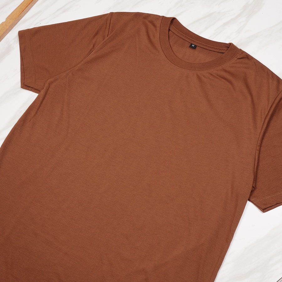 [LANGSUNG DARI PABRIK] Kaos Polos cotton combed 30s premium / ONECK / unisex / tangan pendek / baju pria-Coklat