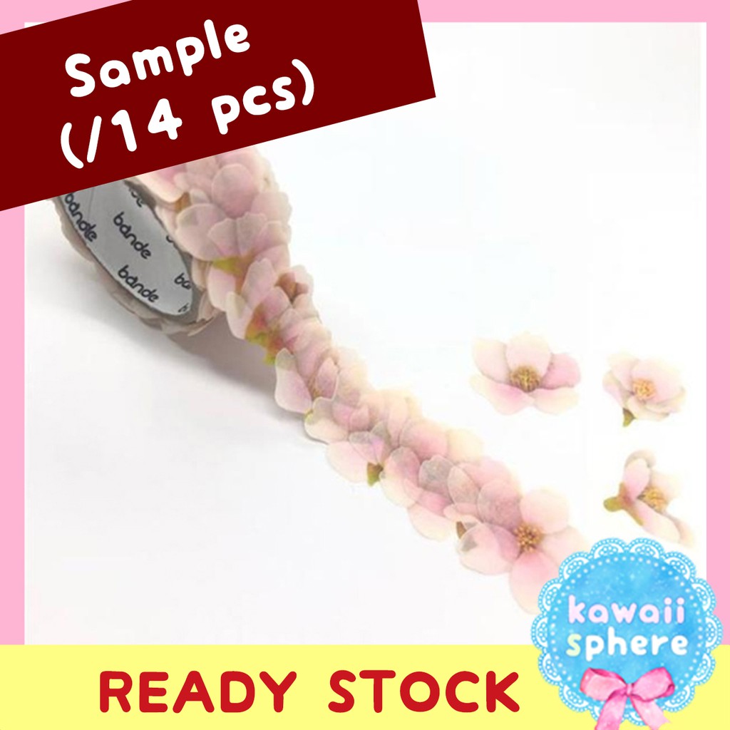 

(Sample per 14 pcs) Bande Yoshino Cherry | Washi Flake Stickers Sakura | Ready Stock