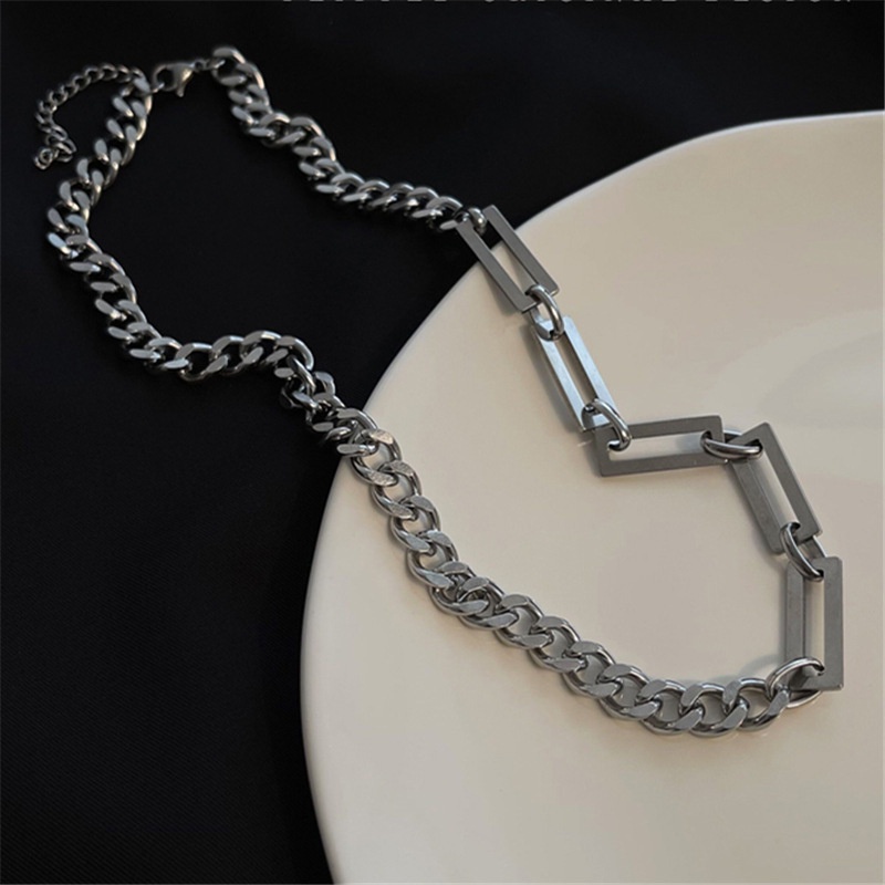 Kalung Rantai Bahan Titanium Steel Gaya Hip Hop Untuk Pria Dan Wanita