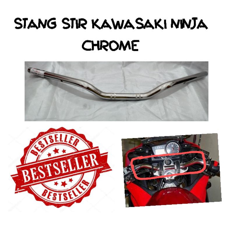 STANG STIR NINJA CHROME SEPEDA MOTOR KAWASAKI HARGA MURAH BERKUALITAS BAHAN BESI TEBAL