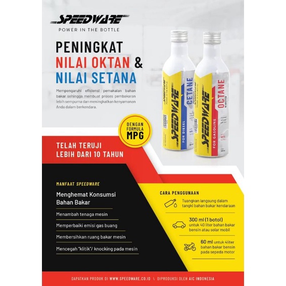 Speedware Octane Booster bukan crmax, 2ehn, tmo, stp, lupromax