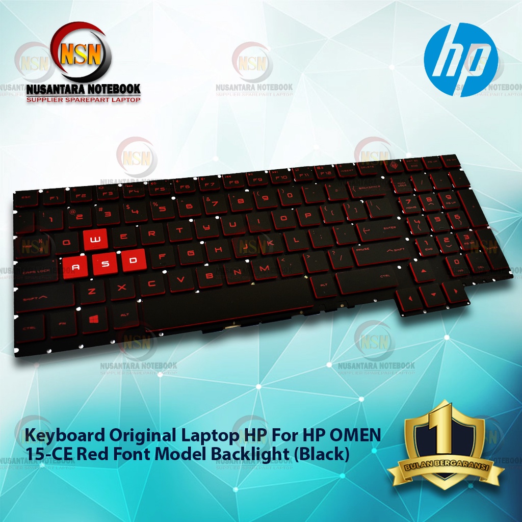 Keyboard Original HP For OMEN 15-CE Red Font Model Backlight (Black)