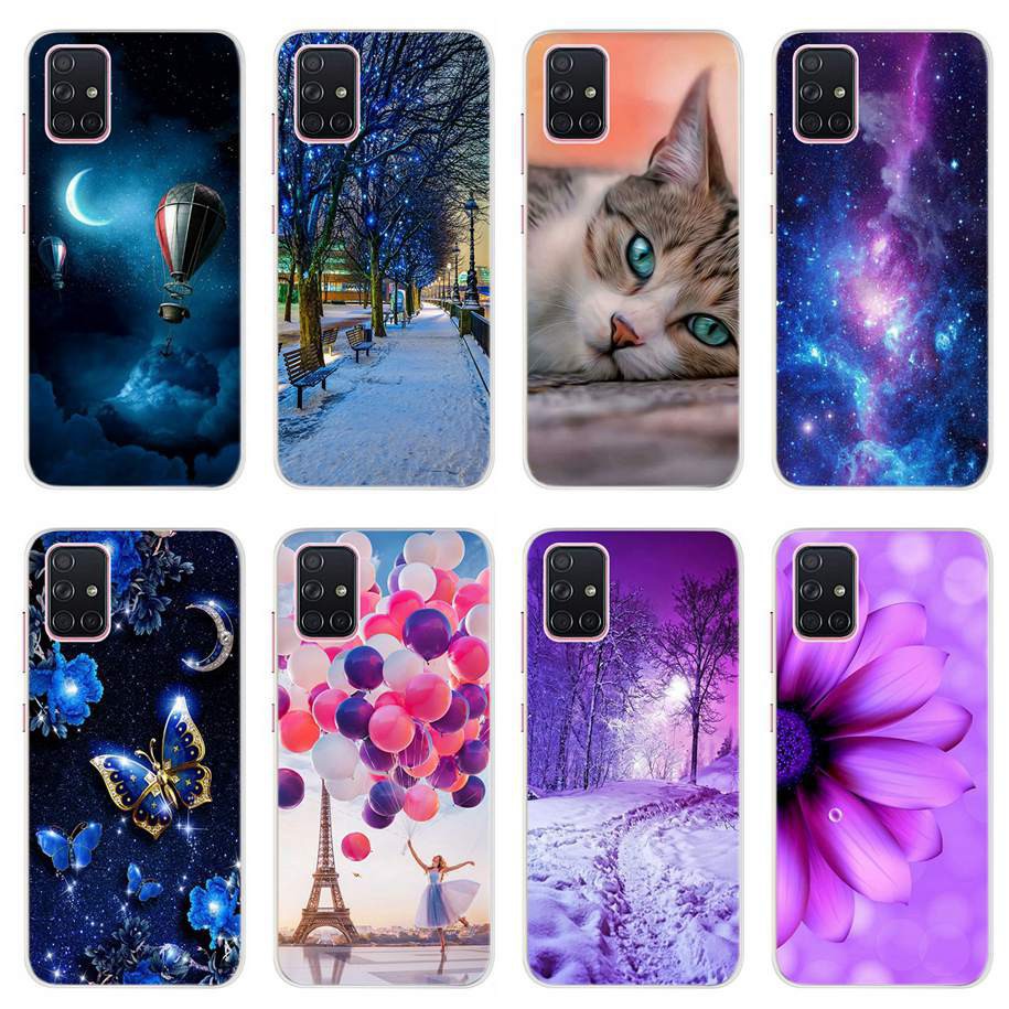 Samsung Galaxy A71 A51 Phone Case Cute Cat Butterfly Cartoon Silicone Casing Samsung A 71 51 Shockproof Bumper Cover-0