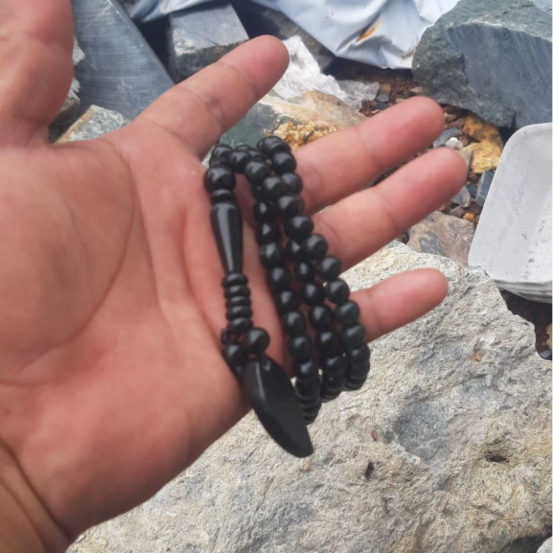 Tasbih Giok Black Jade Aceh Terapi 99 Butir