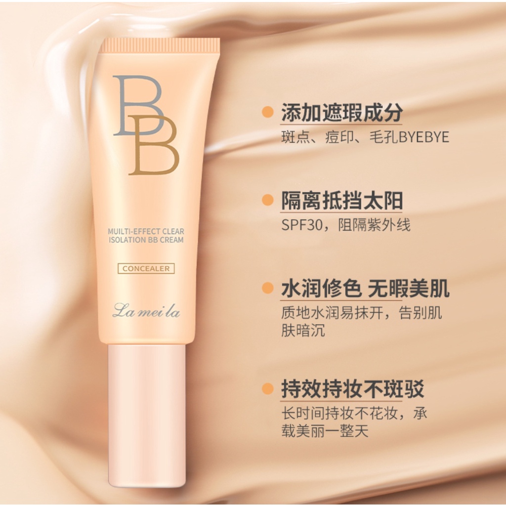 LAMEILA 3061 BB cream foundation concealer pump tube tekstur halus pori-pori kabur mencerahkan kulit