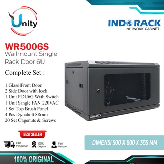 INDORACK Wallmount Rack Server 6U WR5006S Depth 500mm Rak Peladen 6U Indorack