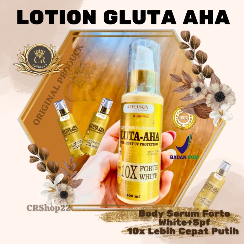 BODY SERUM GLUTA AHA LOTION L-GLOW BEAUTY WITH SPF- PEMUTIH KULIT BADAN