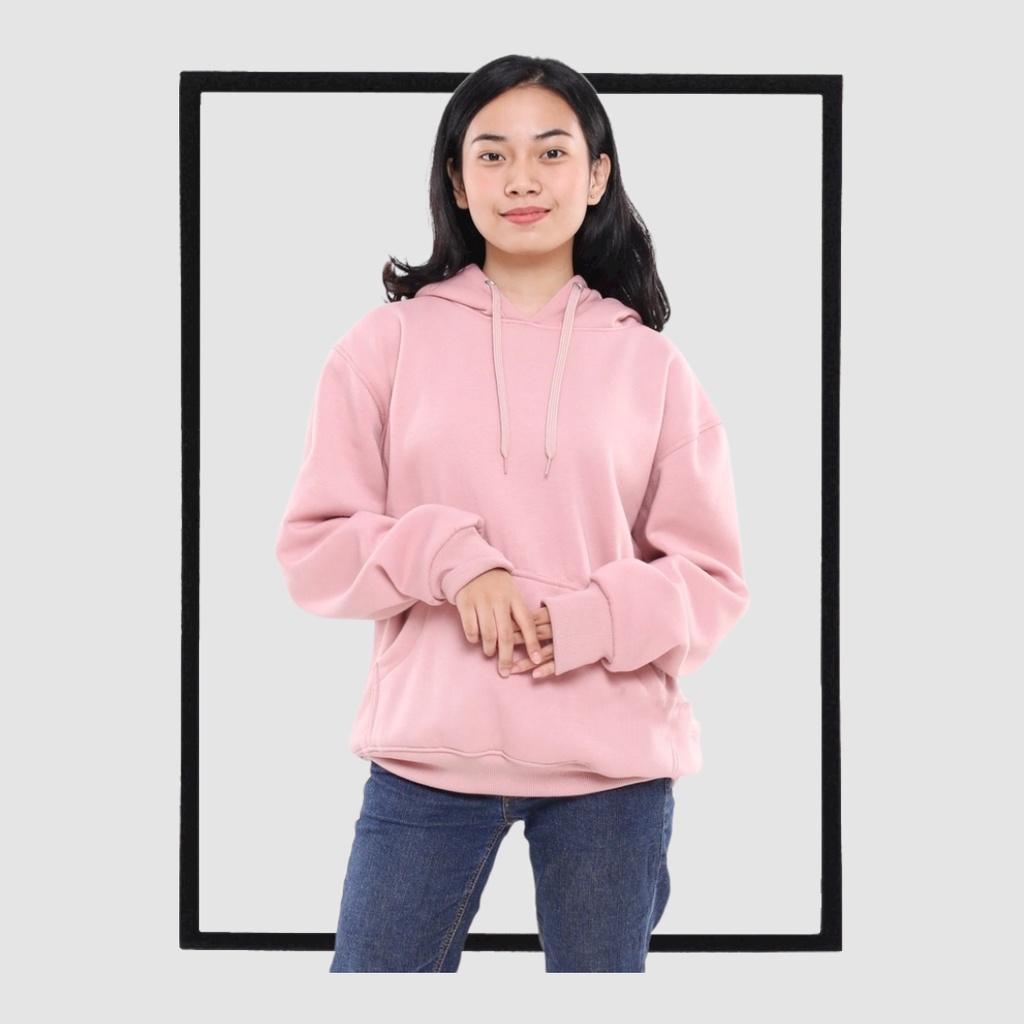 SWEATER_ID Hoodie Jumper Polos Fleece Dusty Pink Polos Pria Wanita Kekinian