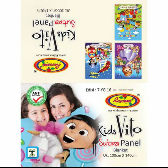 Selimut rosana vito kids 100x 140