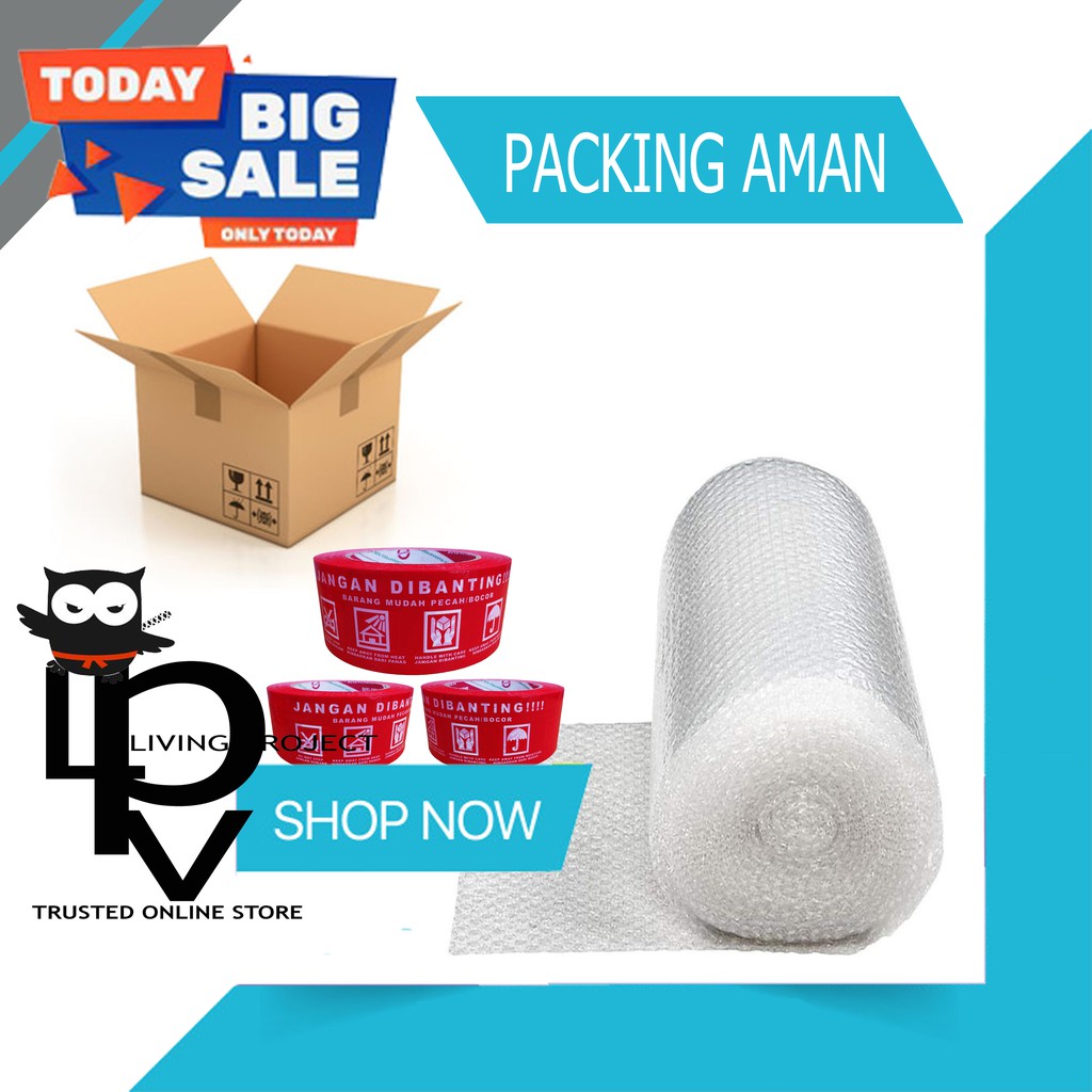 

PACKING AMAN BUBBLE WARP DAN DUS BOX
