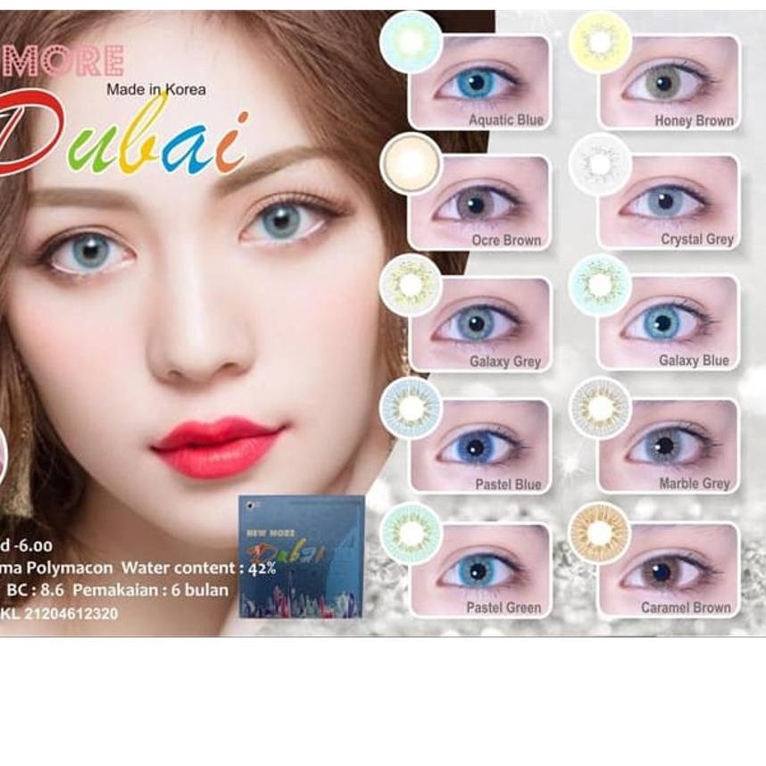 ♢ SOFTLENS MINUS NEW MORE DUBAI CRYSTAL GREY 14.5mm (-0.50 sd -5.50) GRATIS TEMPAT SOFLEN ❁