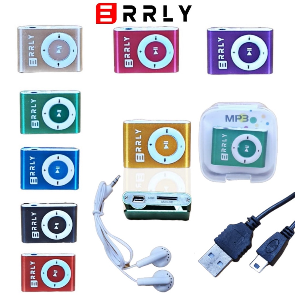 Mp3 Mini Music Player  Mp3 Jepit Slot Memory Card Mp3 iron clip Mp3 Jepit Shuffle Bahan Metal